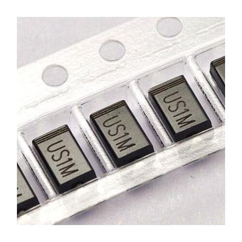 100PCS SMD US1M UF4007 1A/1000V SMA fast recovery diode rectifier