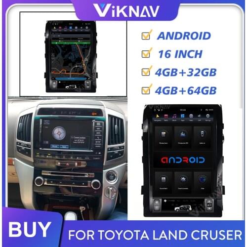 2 din Car DVD multimedia player for TOYOTA LAND CRUISER 2008-2015 stereo radio GPS Navigation head unit 16 inch