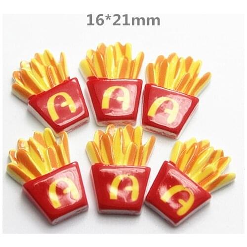 20pcs 16*21mm New cute resin french fries POTATO food Flatback Crafts for DIY decroation,RF2001