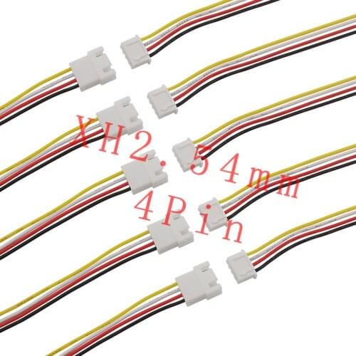 20CM JST XH2.54 4Pin Wire Cable Connectors JST Pitch 2.54mm Micro Plug Socket Male Female Terminals Wire Cable Connector 26AWG
