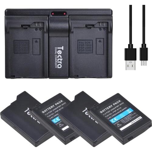 2400mAh 4Pcs lithium ion Battery+KB USB Charger for PlayStation Portable Controller for Sony PSP2000 PSP3000 PSP S110 Gamepad