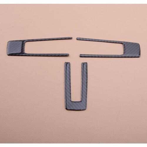 3pcs/Set Car Real Carbon Fiber Interior Steering Wheel Button Cover Accessories fit for Ford Mustang 2009 2010 2011 2012 2013