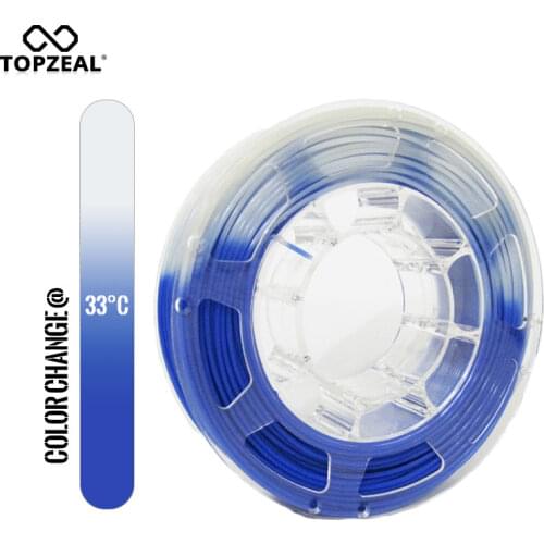 TOPZEAL 3D Printer PLA Temperature Change Color Filament, Dimensional Accuracy +/- 0.05 , 1KG Spool, 1.75mm , Blue To White