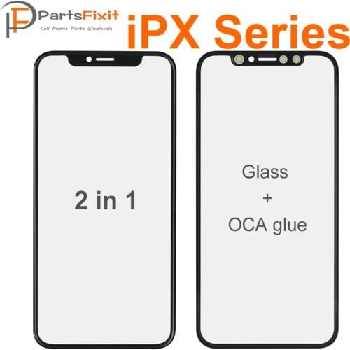 5pcs 2in1 Premium Front Glass with OCA for iPhoneX/XS iPXSMax LCD Screen Front Glass Lens with OCA Preinstalled