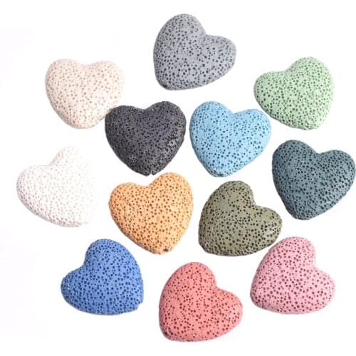 5pcs Natural Volcano Lava Stone Heart Shape 20x8mm 26x8mm Loose Crafts Beads lot for Jewelry Making DIY Earring Findings