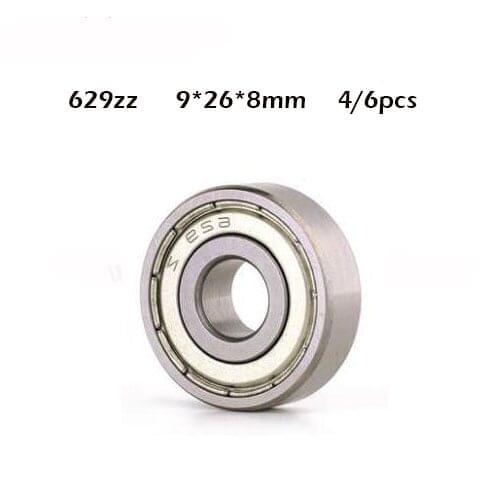 Free shipping 4/6pcs 629ZZ 9*26*8 mm 629 zz 9x26x8mm Miniature deep groove ball bearing