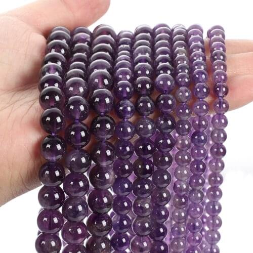 Amethysts Natural Stone Beads Round Loose Spacer Beads For Jewelry Making Needlework Bracelets DIY Necklace Accessories 6/8/10MM