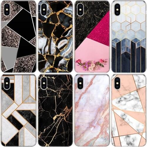 Geometric Marble Ring Holder Phone Case For iphone 12 Mini 11 Pro XS MAX SE2020 8 7 6 6S Plus X 5 5S SE XR Cover Shell Coque