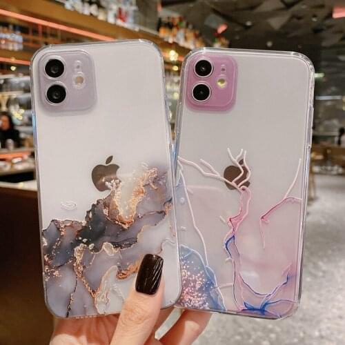 Watercolor Painting Phone Case For iPhone 12 Mini 11 Pro Max X XR XS Max 7 8 Plus SE 2020 Clear Shockproof Soft TPU Back Cover