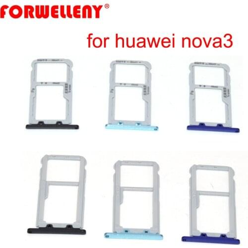 For huawei nova 3 nova3 Micro Sim Card Holder Slot Tray Replacement Adapters black silver blue PAR-LX1, PAR-LX1M, PAR-LX9
