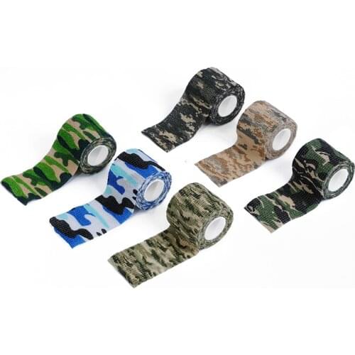 Elastic Camouflage Wrap Tape Bandage Waterproof Outdoor Hunt Camping Stealth Camo Military Airsoft Paintball Stretch Bandage