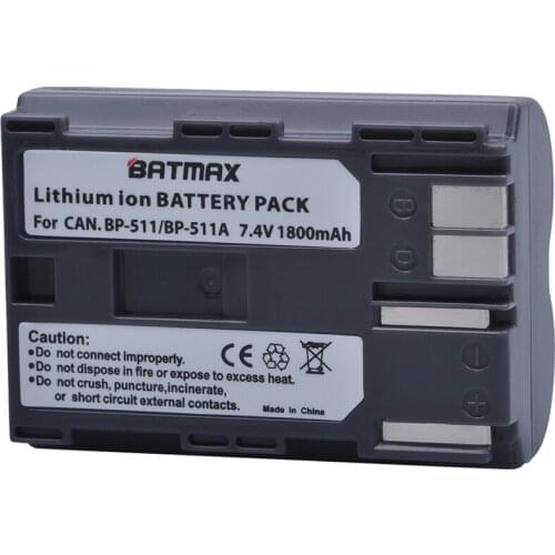 BP-511 1800mAh BP511 BP 511 BP-511A Battery For Canon G6 G5 G3 G2 G1 EOS 300D 50D 40D 30D 20D 5D MV300i Digital Camera