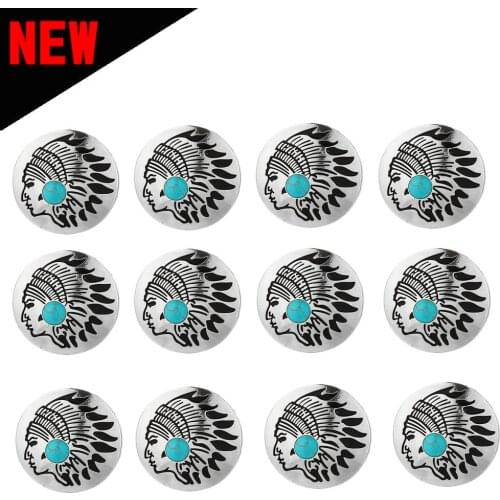 KDG western cowboy Indians point natural stone western concho metal rhinestone flower concho belt screw clothing accessories