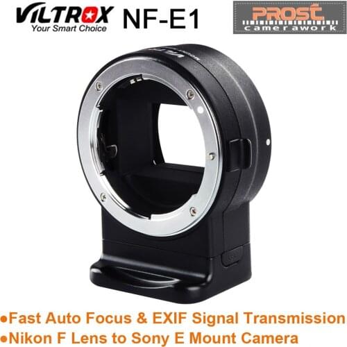Viltrox NF-E1 AF Auto Focus EXIF Signal Lens Adapter Ring Tube For Nikon F lens to Sony E mount A9 A7III A6500 A6000 DSLR Camera