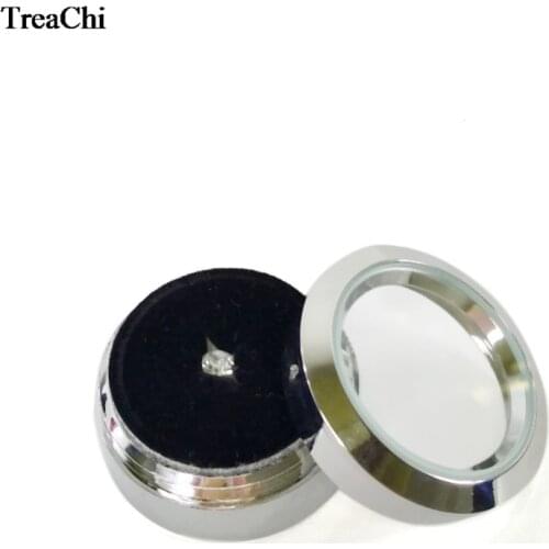 Sale 10Pcs/Lot Round Stainless Steel Diamond Display Case Quality Metal Gemstone Diamond Storage Organizer Gift Box 3.4*1.8cm