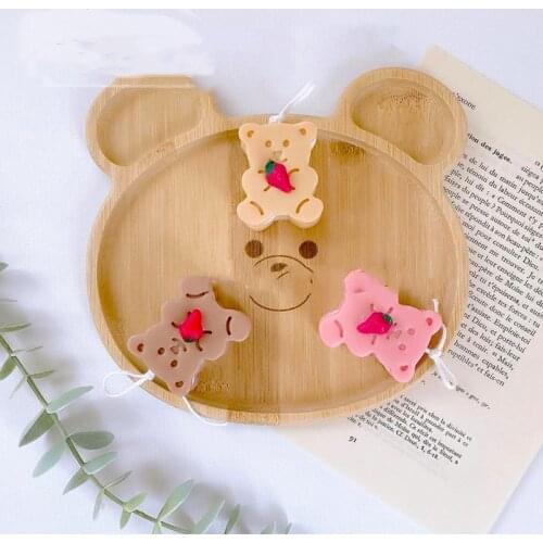 Bear Biscuit Aromatherapy Gypsum Candle Chocolate Cartoon Baking Cake Decoration Silicone Mold