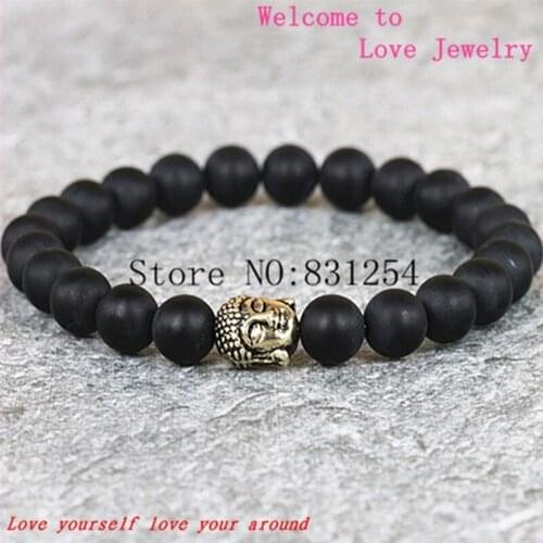 Fashion Jewelry Natural Stone Buddha Beads Bracelet Men Elastic Rope Chain Charm Bracelet for Men Pulseras Mujer