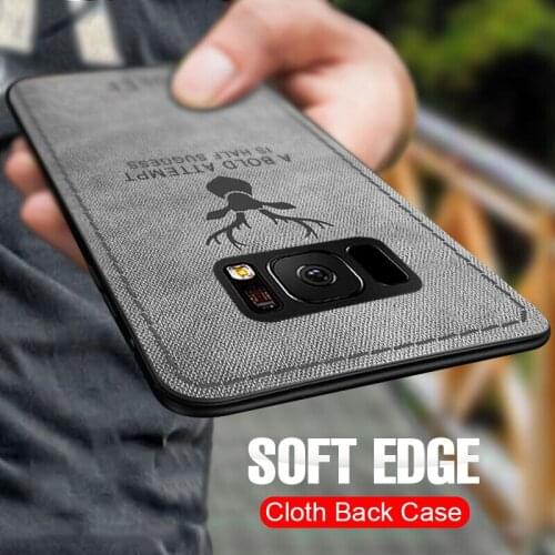 Soft Cloth Back Case Cover For Samsung Galaxy S7 Edge S20 S8 Note 9 8 Full Phone Case For Samsung S9 S8 S10 Plus Shockproof Case
