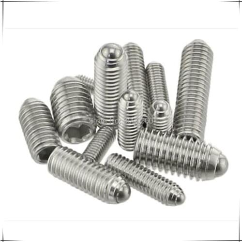 M3 M4 M5 M6 M8 Stainless Steel A2 304 Hex Socket Ball Head Spring Plunger Set Screw 50pcs/lot