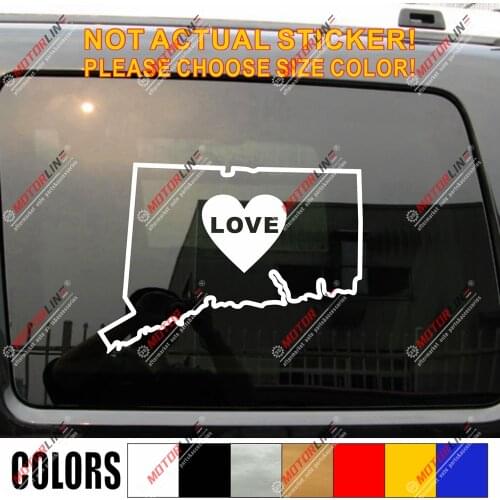 Connecticut CT Map Outline Decal Sticker Car Vinyl die cut no bkgrd US State