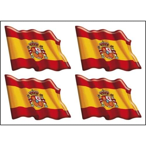 Sticker Flag Ondeante 4 pc. Spain RESIN 30x22mm/ud