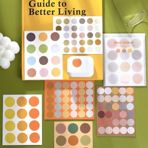 10 pcs/set Morandi circular dot Decorative Stationery Round Color Stickers Scrapbooking DIY Diary Album Stick Lable