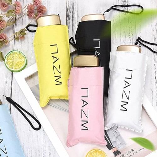 New Very Small Mini Umbrella Rain Women Lovely Folding Umbrellas Windproof Black Coating Anti UV Parasol Womens Umbrella Girl