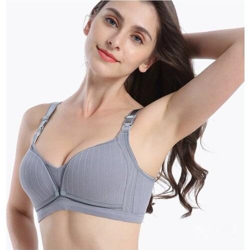 Pregnancy Clothes Breastfeeding Bra Wireless Nursing Bras Thin Double Open Buckle Anti-Exposure Maternity Underwear