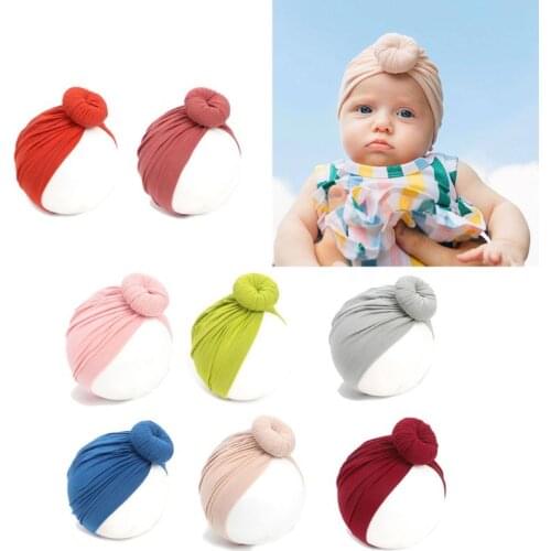 One Size Newborn Headwear Turbans Hat Infant Baby Girls Bohemian Hat Cap Soft Cotton Knot Nursery Beanie
