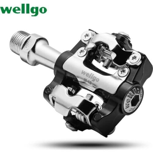 Wellgo Bicycle Pedals Bicycle Foot Pegs Pedals mtb All-alloy Cr Mo Steel Bearing Self-locking Clipless Bicicleta Pedal Cleats