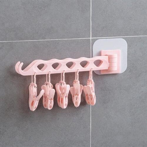 Movable Multi-function Hanger Household Clothespin Underwear Socks Drying Rack