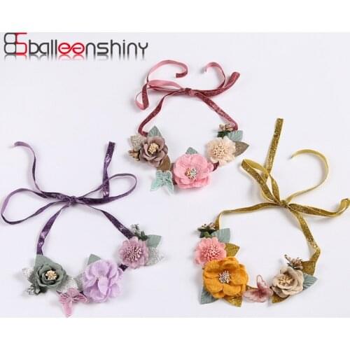 Balleenshiny Flash Fan With 3-color Stitching Combination Flower Little Butterfly Princess Beach Headwear Baby Girls Headband