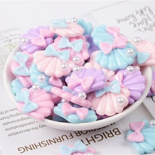 10Pcs Flatback Resin Shell Resin Cabochon For Scrapbooking Hairpin Accessories