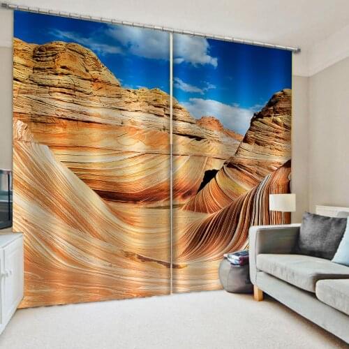 Luxury Blackout 3D Window Curtains For Living Room Bedroom blue beach curtains nature scenery curtains