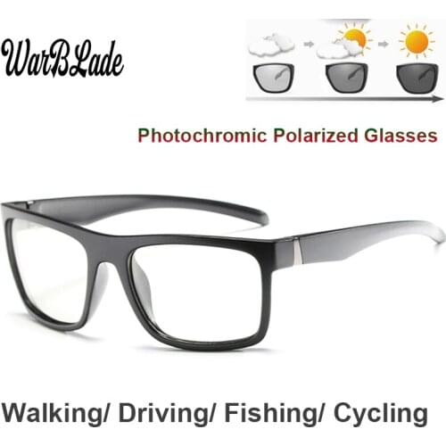 WarBLade Polarized Photochromic Sunglasses Men Anti-Glare Chameleon Discoloration Sun glasses Outdoor Driving Fishing Sunglasses