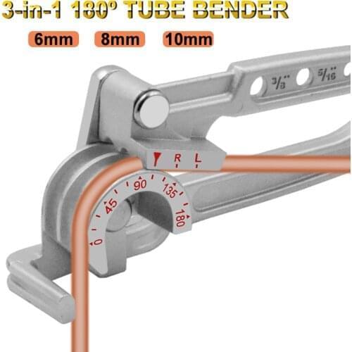 3 In 1/4 5/16 3/8 Adeeing Tubing Pipe Bender Tube Aluminum Copper Steel Fuel Brake Lines Copper Plumbing Bending Tool