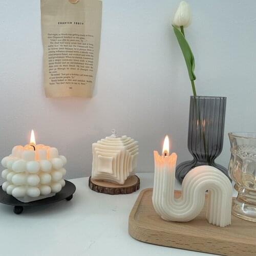 Magic Cube U-shaped Geometric Wax Aromatherapy Candle Home Furnishings Photo Props Atmospheric Simple Style