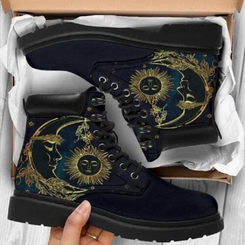 Printed Series Womens Shoes Autumn/Winter 2021 New Day And Month Fashion Comfortable High-top Boots