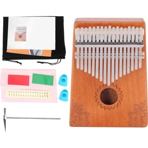 17 Keys with Mahogany Wooden with Bag, Hammer and Music Book, Perfect for Music Lover, Beginners Exotic