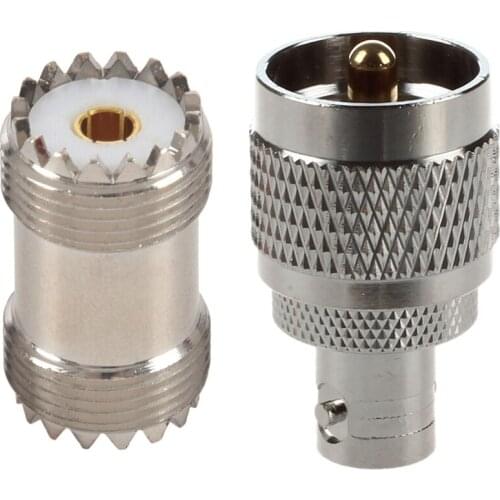 2-Pack PL-259 UHF Female to UHF Female Coax Cable Adapter & 2Pcs RF Coaxial Coax Adapter BNC Female to UHF Male PL259