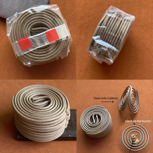 30g/box Genuine 100% pure natural Vietnam Nha Trang oud coil incense copper holder buddhism quality home fragrance Lasting Aroma