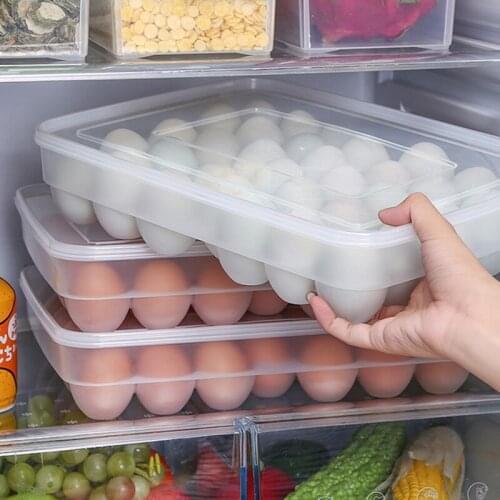 34 Grid Egg Box Food Container Eggs Refrigerator Organizer Big Capacity Transparent Non-toxic Odorless Storage Box Crisper
