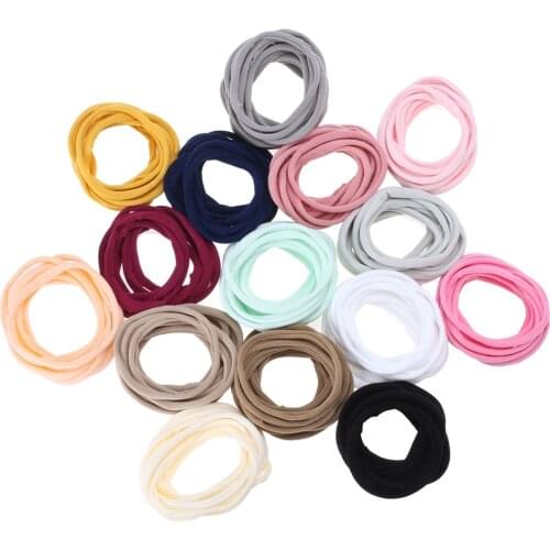500pcs/lot Super Soft Stretchy Thin skinny Nylon Headbands For Baby Kids Base Headband Customized Hair Accessories For Girls