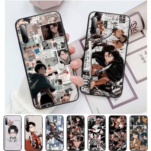 Anime Attack On Titan Levi Ackerman Black Silicone Mobile Phone Case For Redmi Note 9s 8t 7 5A 5 4 4x 10 9 8 6 Pro Cover