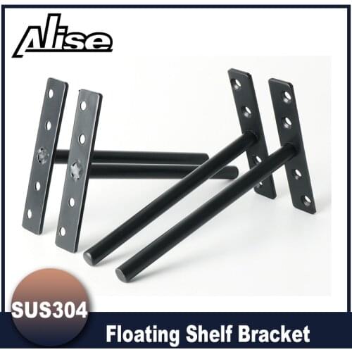 Alise 4PCS Stainless Steel Floating Shelf Support Bracket Hidden Floating Hidden Wall Support Bracket 6-Inch Furniture Hardware