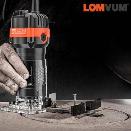 LOMVUM Electric Wood Trimmer Carving Machine Wood Router Cutter Power Tools Set