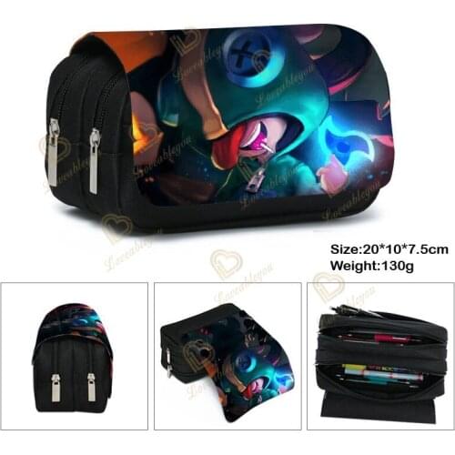 Hot Game Print Crow Amber Shark Leon Belle Pencil Case Pencil Bags Make Up Case for Grils and Boys Not Shoulder Bags