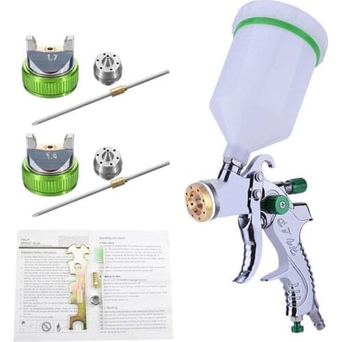 HVLP 600ML 1.4/1.7mm Nozzle Gravity Pneumatic Air Paint Spray for Car Auto Repair Tool Painting Kit