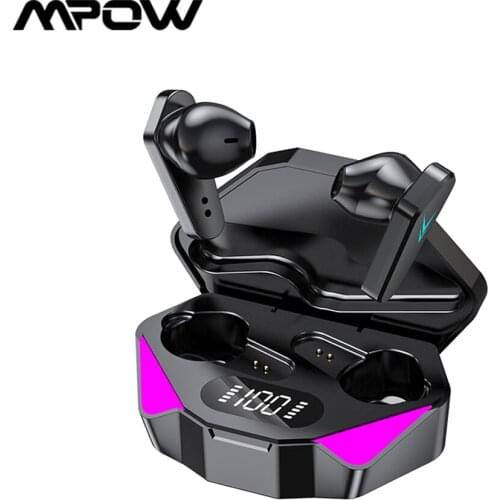 MPOW X15 TWS Gaming Earbuds Low Latency Bluetooth 5.0 Earphone with Mic Bass Audio Sound Positioning Stereo Wireless Headset