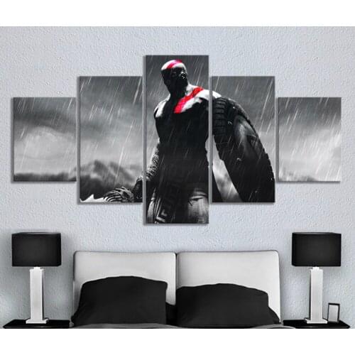 God of War 4 Video Games Art Black White Canvas Paintings Kratos GOD OF WAR Games Art Wall Paintings for Living Room Decor